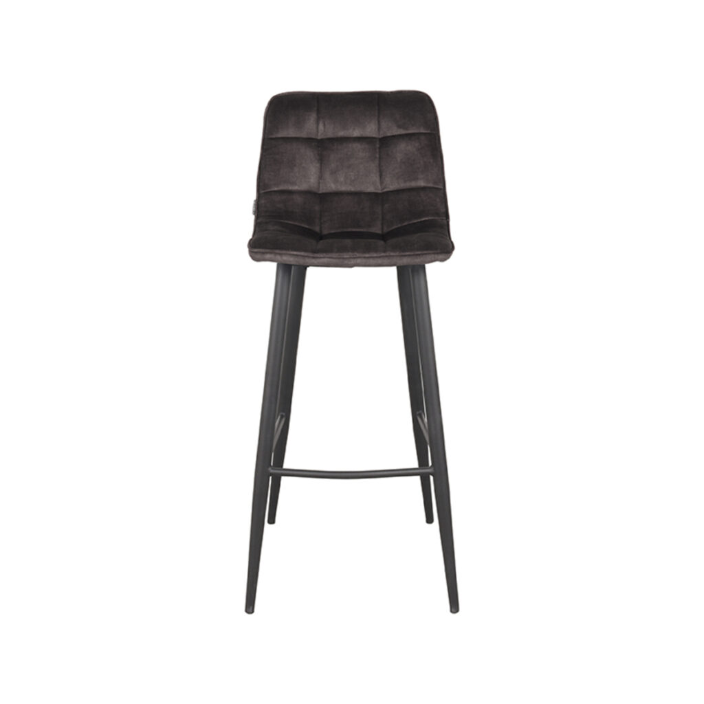 LABEL51 Barkruk Jelt - Antraciet - Velours - Hoog