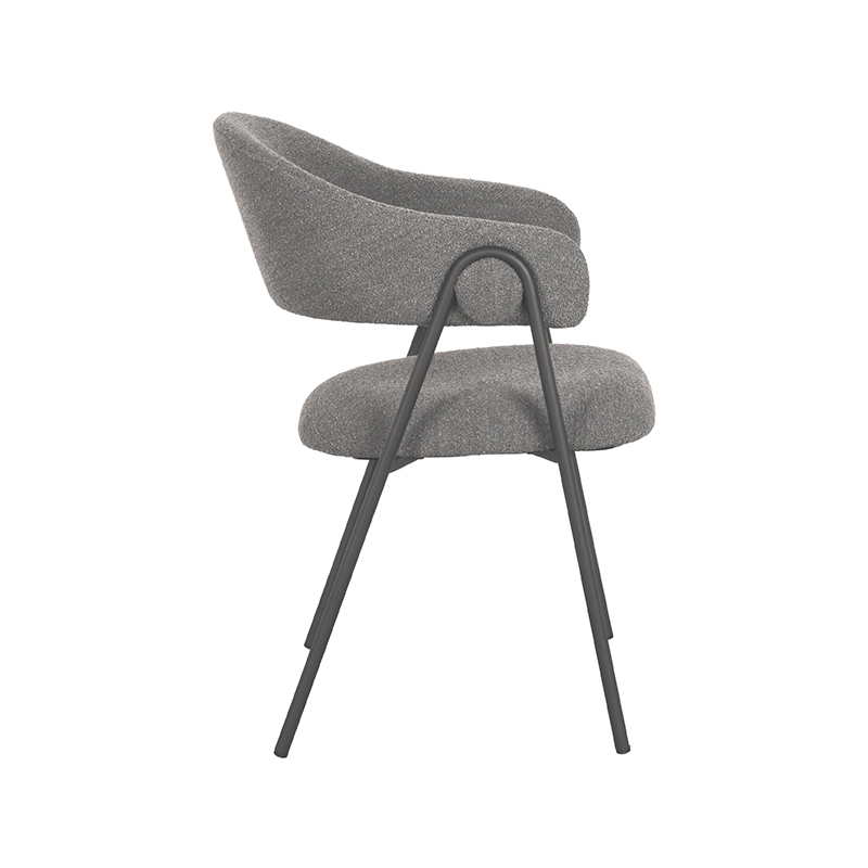 pro_77460_img_8814643 LABEL51 Eetkamerstoel Lowen - Grijs - Boucle - Zwart Metalen Frame