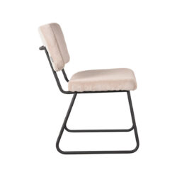 LABEL51 Eetkamerstoel Noah - Naturel - Ribcord - Zwart Metalen Frame