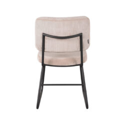 LABEL51 Eetkamerstoel Noah - Naturel - Ribcord - Zwart Metalen Frame