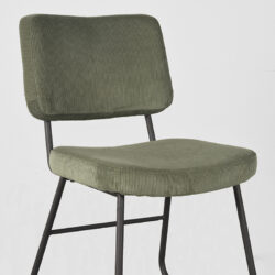 LABEL51 Eetkamerstoel Noah - Forest - Ribcord - Zwart Metalen Frame