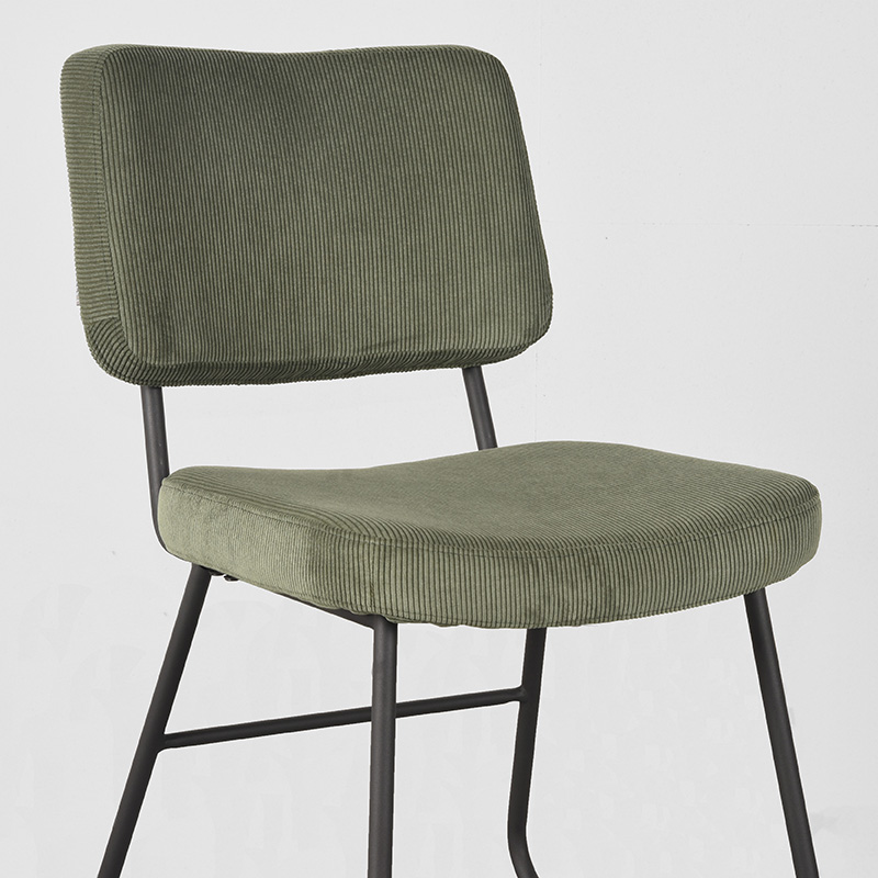 LABEL51 Eetkamerstoel Noah - Forest - Ribcord - Zwart Metalen Frame