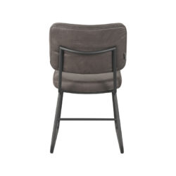 LABEL51 Eetkamerstoel Noah - Antraciet - Micro Suede - Zwart Metalen Frame