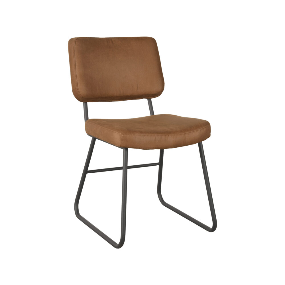 pro_79259_img_8814968 LABEL51 Eetkamerstoel Noah - Cognac - Micro Suede - Zwart Metalen Frame