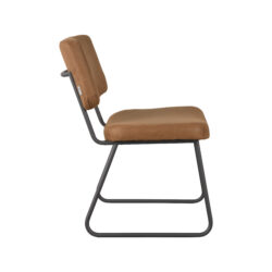 LABEL51 Eetkamerstoel Noah - Cognac - Micro Suede - Zwart Metalen Frame
