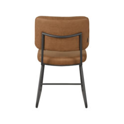 LABEL51 Eetkamerstoel Noah - Cognac - Micro Suede - Zwart Metalen Frame