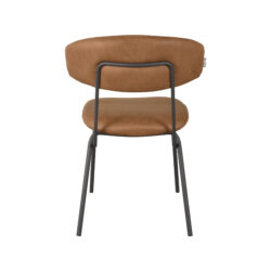 LABEL51 Eetkamerstoel Zack - Cognac - Micro Suede - Zwart Metalen Frame