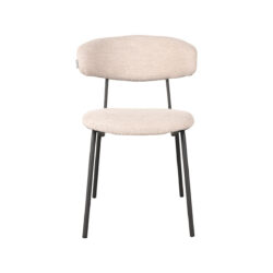 LABEL51 Eetkamerstoel Zack - Naturel - Boucle - Zwart Metalen Frame