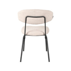 LABEL51 Eetkamerstoel Zack - Naturel - Boucle - Zwart Metalen Frame