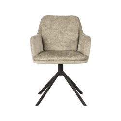 LABEL51 Eetkamerstoel Joy - Beige - Elegance - Zwart Metalen Frame