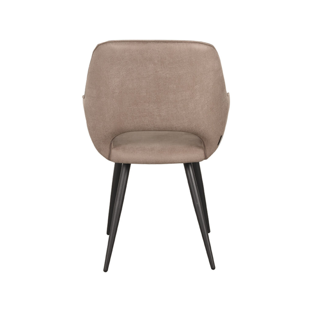 LABEL51 Eetkamerstoel Fer - Taupe - Micro Suede - Zwart Metalen Frame