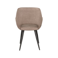 LABEL51 Eetkamerstoel Fer - Taupe - Micro Suede - Zwart Metalen Frame