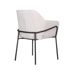 LABEL51 Eetkamerstoel Dexter - Naturel - Boucle - Zwart Metalen Frame