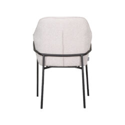 LABEL51 Eetkamerstoel Dexter - Naturel - Boucle - Zwart Metalen Frame