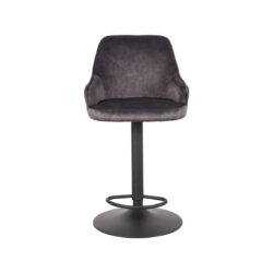 LABEL51 Barkruk Fender - Antraciet - Velours - Gaslift