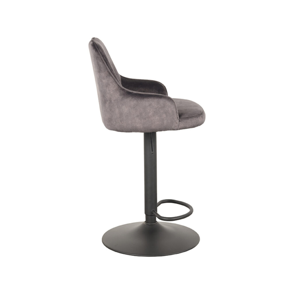 LABEL51 Barkruk Fender - Antraciet - Velours - Gaslift