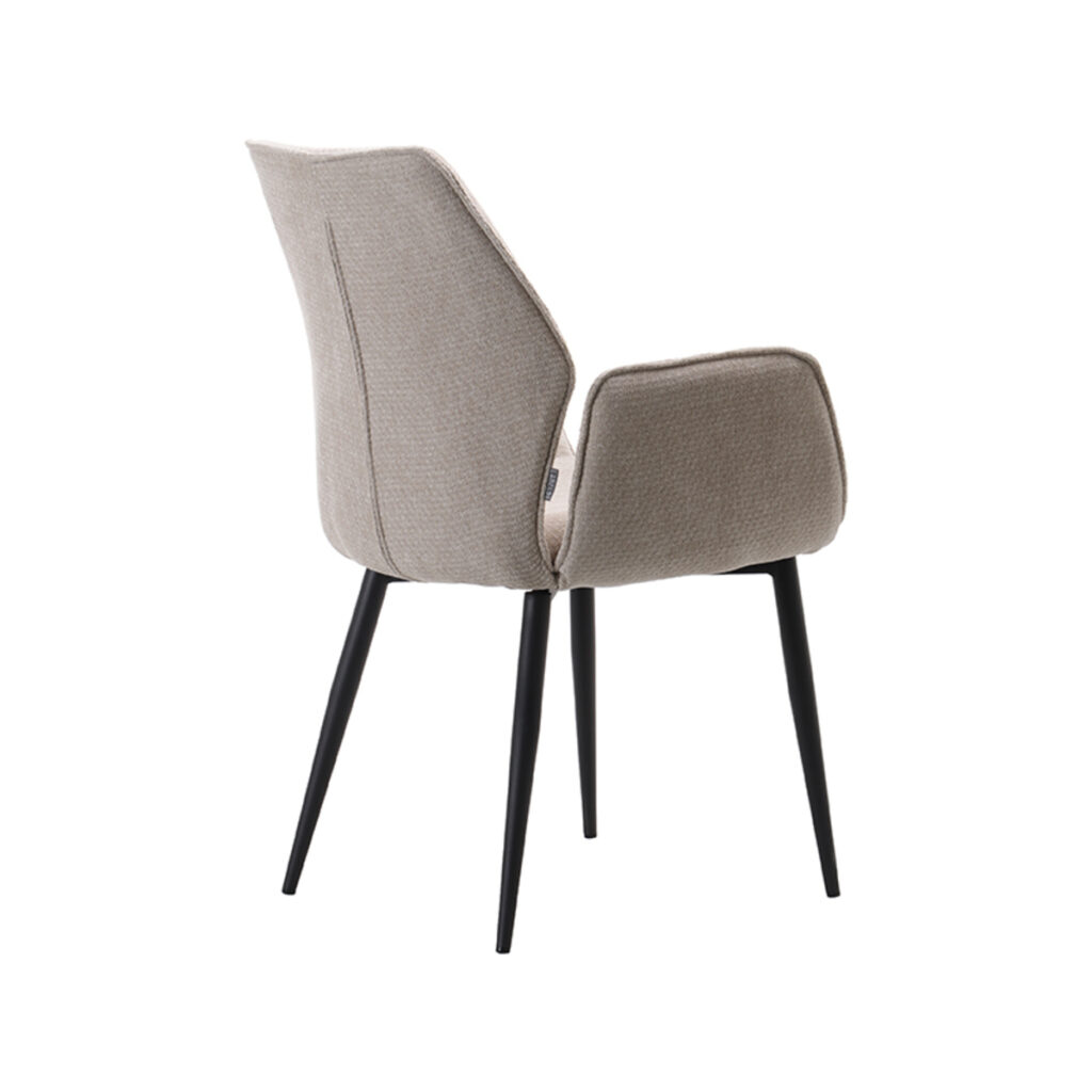 LABEL51 Eetkamerstoel Morris - Naturel - Elite - Zwart Metalen Frame