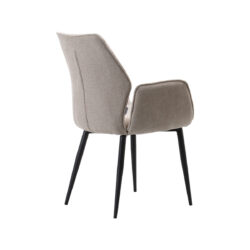 LABEL51 Eetkamerstoel Morris - Naturel - Elite - Zwart Metalen Frame