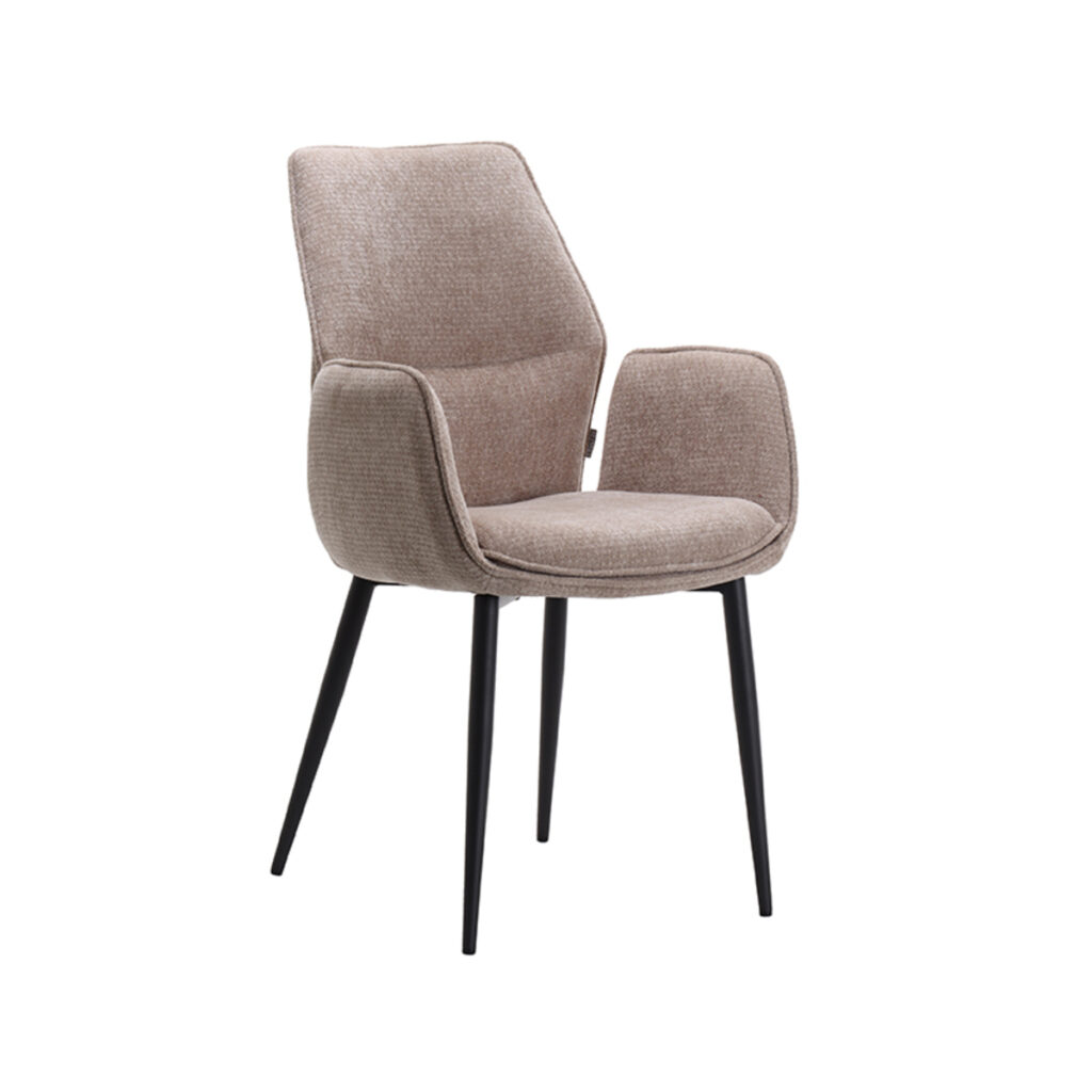 LABEL51 Eetkamerstoel Morris - Clay - Elite - Zwart Metalen Frame