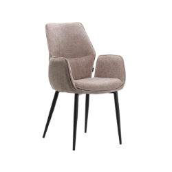 LABEL51 Eetkamerstoel Morris - Clay - Elite - Zwart Metalen Frame