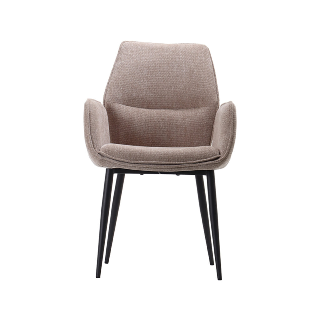 LABEL51 Eetkamerstoel Morris - Clay - Elite - Zwart Metalen Frame