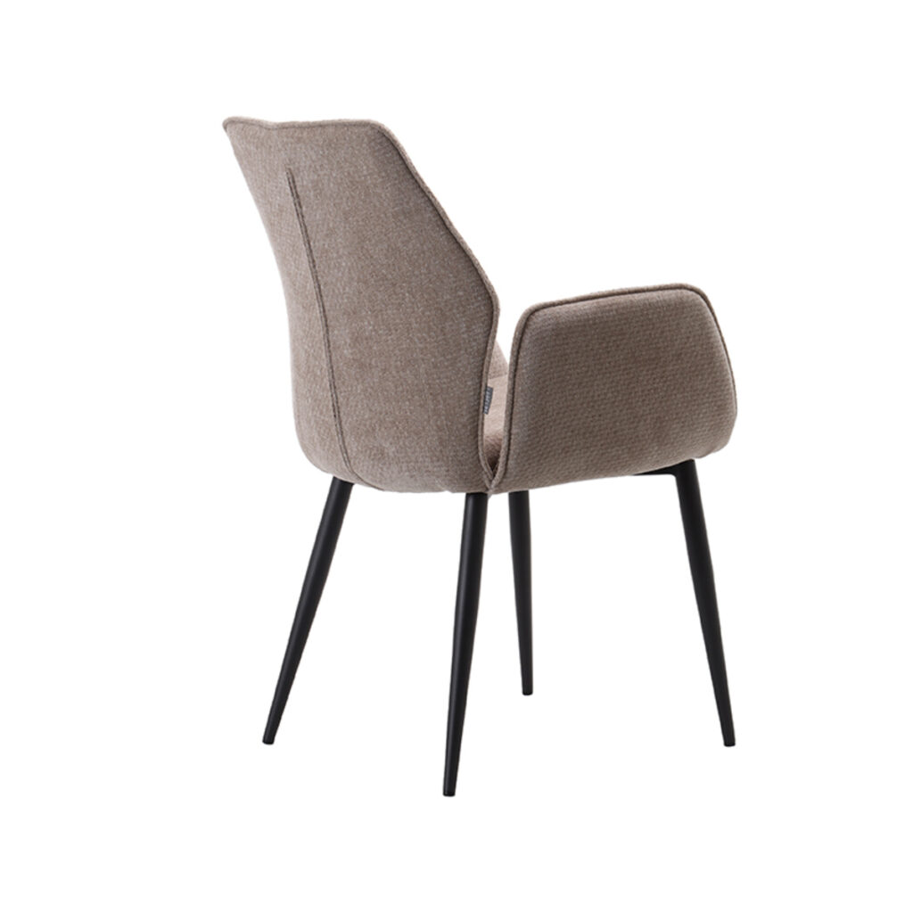 LABEL51 Eetkamerstoel Morris - Clay - Elite - Zwart Metalen Frame