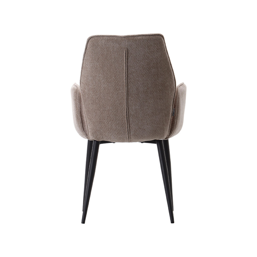 LABEL51 Eetkamerstoel Morris - Clay - Elite - Zwart Metalen Frame