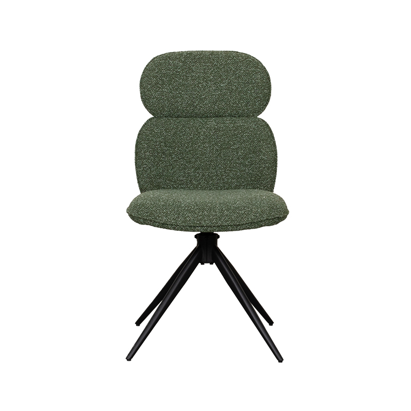 LABEL51 Eetkamerstoel Finn - Forest - Royal Boucle - Zwart Metalen Frame