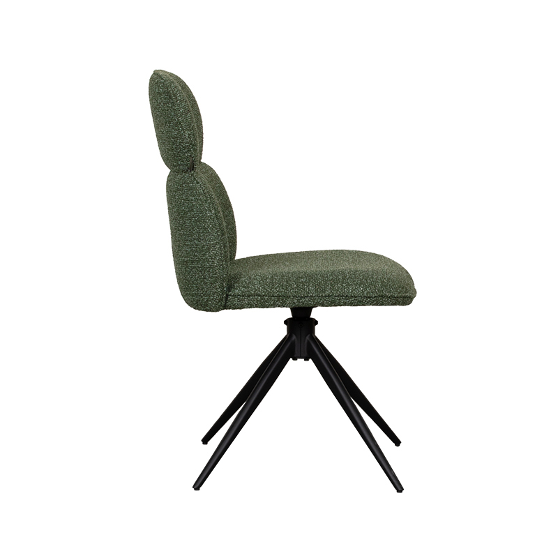 LABEL51 Eetkamerstoel Finn - Forest - Royal Boucle - Zwart Metalen Frame