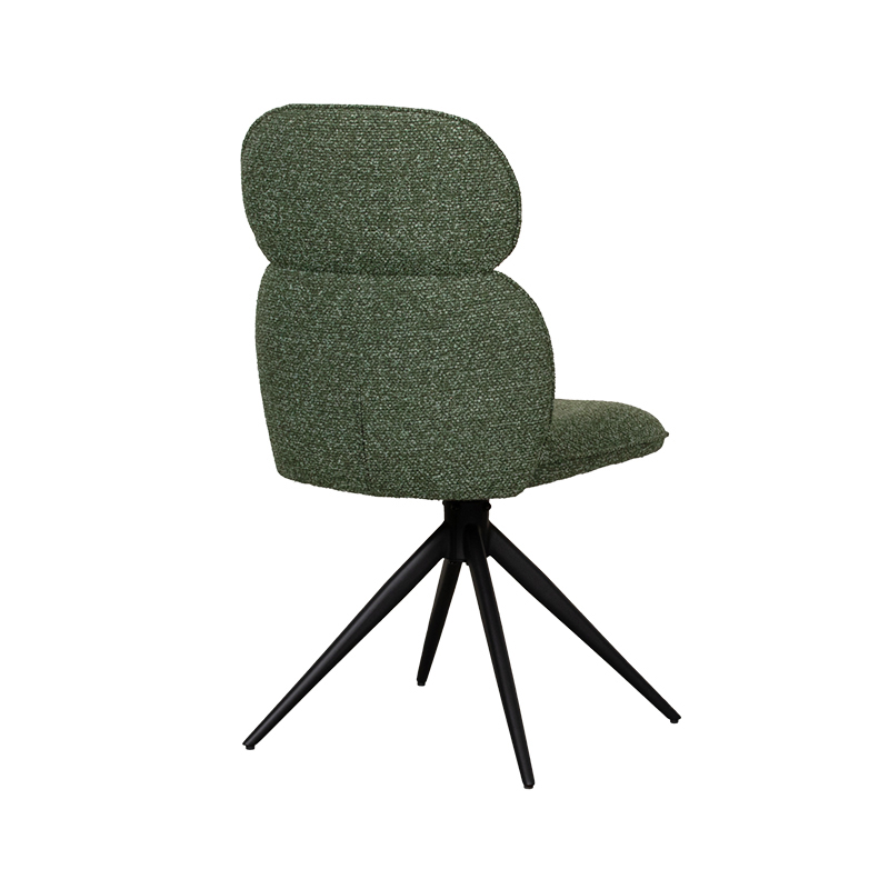 LABEL51 Eetkamerstoel Finn - Forest - Royal Boucle - Zwart Metalen Frame