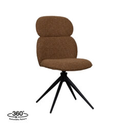 LABEL51 Eetkamerstoel Finn - Coral - Royal Boucle - Zwart Metalen Frame