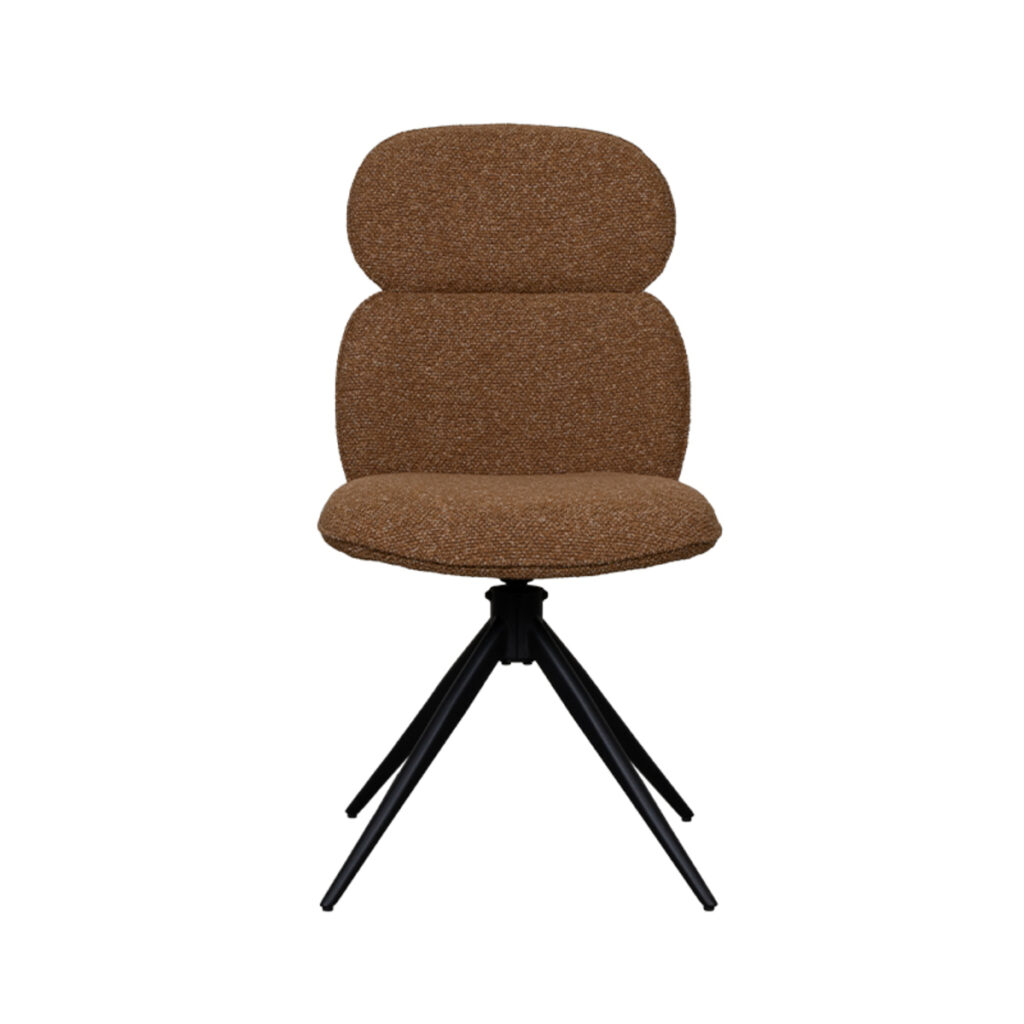 LABEL51 Eetkamerstoel Finn - Coral - Royal Boucle - Zwart Metalen Frame