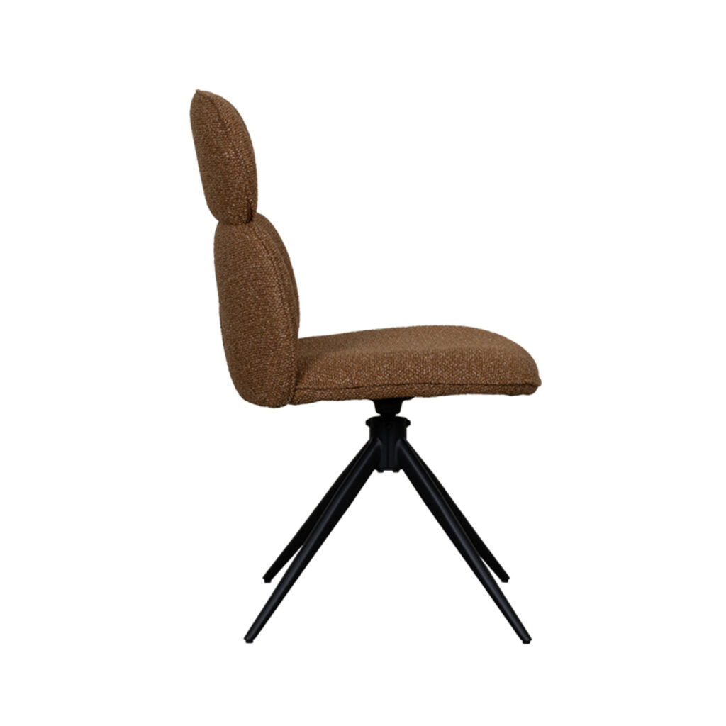 LABEL51 Eetkamerstoel Finn - Coral - Royal Boucle - Zwart Metalen Frame