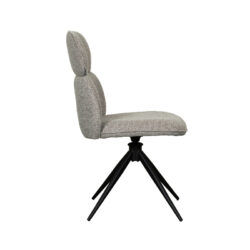 LABEL51 Eetkamerstoel Finn - Mushroom - Royal Boucle - Zwart Metalen Frame