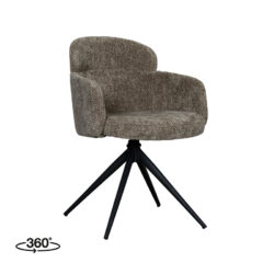 LABEL51 Eetkamerstoel Levi - Hunter - Elite - Zwart Metalen Frame