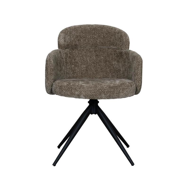 LABEL51 Eetkamerstoel Levi - Hunter - Elite - Zwart Metalen Frame