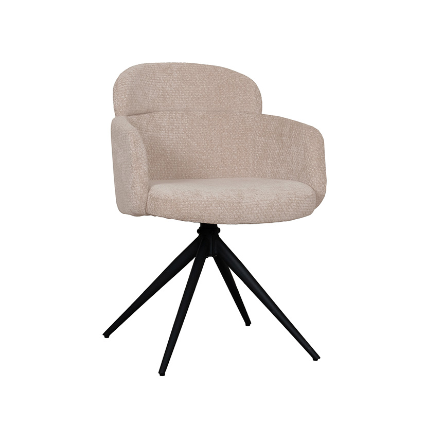 LABEL51 Eetkamerstoel Levi - Clay - Elite - Zwart Metalen Frame