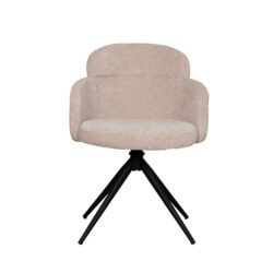 LABEL51 Eetkamerstoel Levi - Clay - Elite - Zwart Metalen Frame