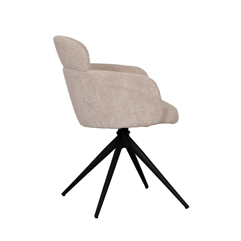 LABEL51 Eetkamerstoel Levi - Clay - Elite - Zwart Metalen Frame