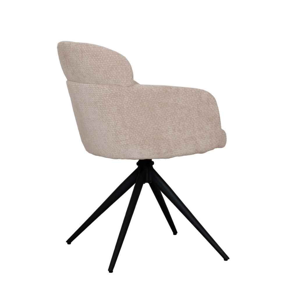 LABEL51 Eetkamerstoel Levi - Clay - Elite - Zwart Metalen Frame