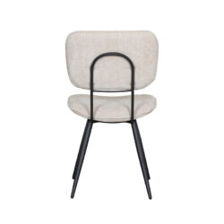 LABEL51 Eetkamerstoel Liva - Naturel - Elite - Zwart Metalen Frame