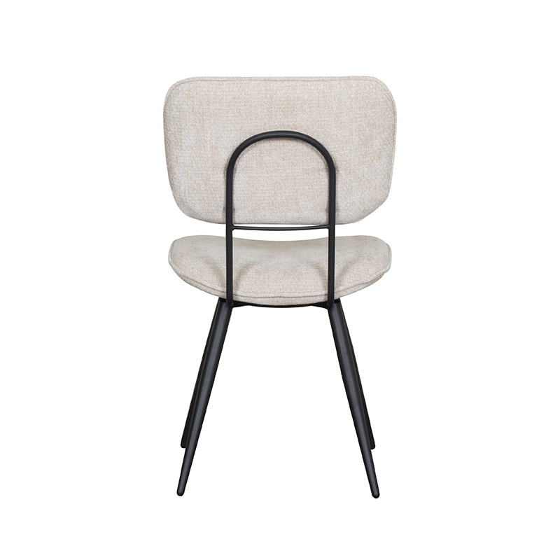 LABEL51 Eetkamerstoel Liva - Naturel - Elite - Zwart Metalen Frame