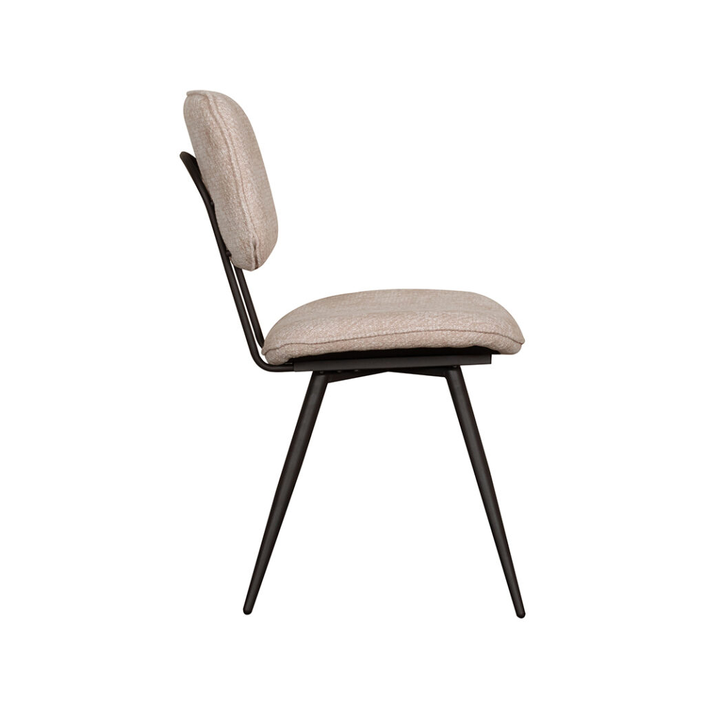 LABEL51 Eetkamerstoel Liva - Clay - Elite - Zwart Metalen Frame