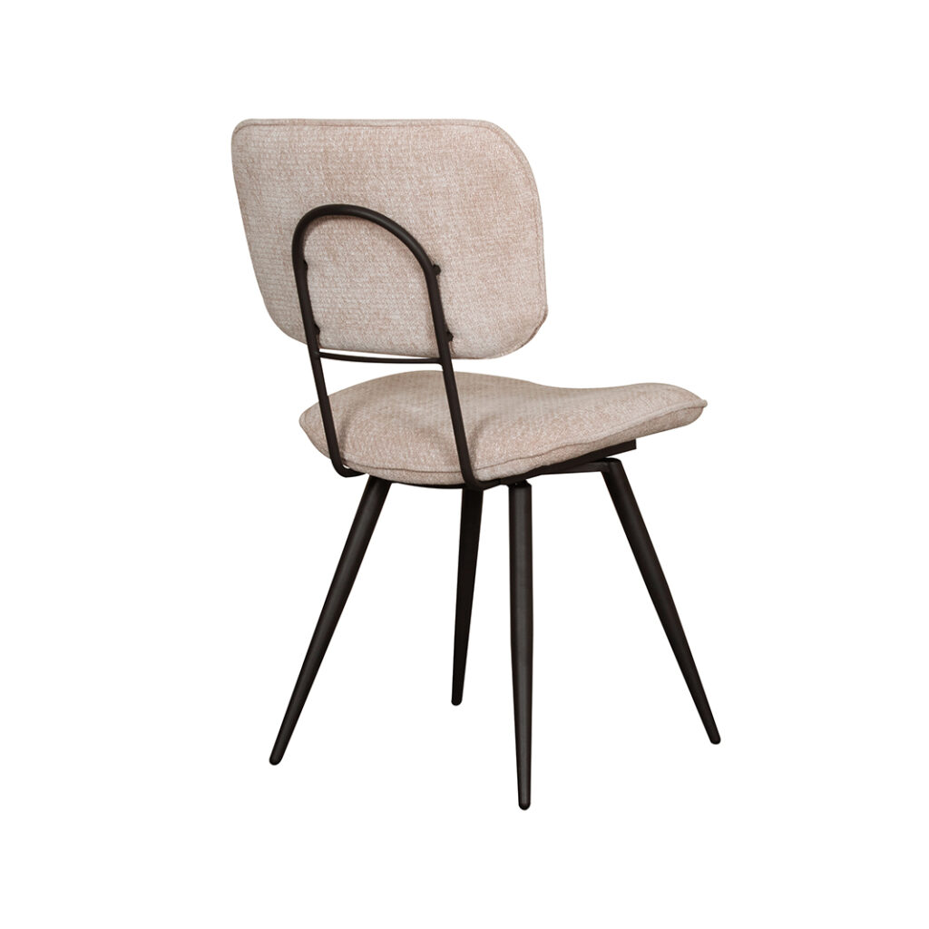 LABEL51 Eetkamerstoel Liva - Clay - Elite - Zwart Metalen Frame