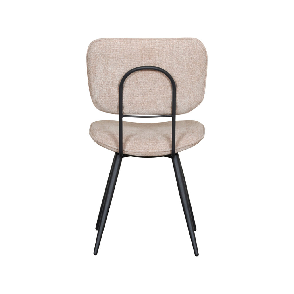 LABEL51 Eetkamerstoel Liva - Clay - Elite - Zwart Metalen Frame