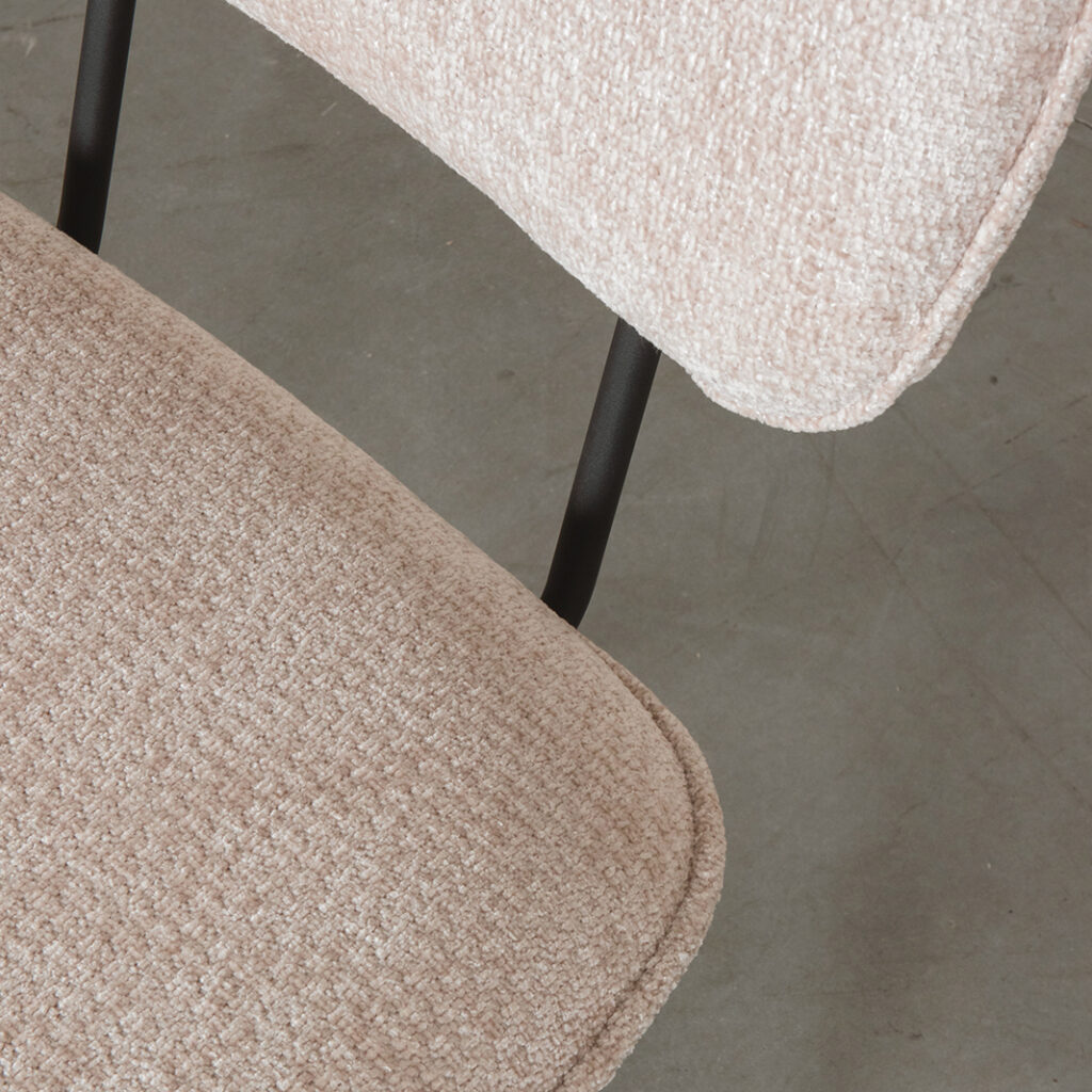 LABEL51 Eetkamerstoel Liva - Clay - Elite - Zwart Metalen Frame