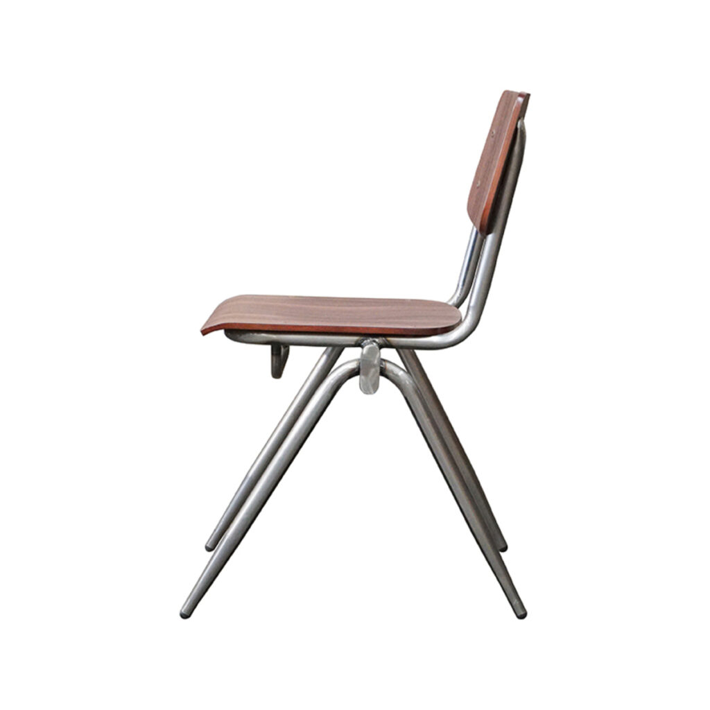 LABEL51 Eetkamerstoel Solid - Donkerbruin - Hout - Old Gun Metalen Frame