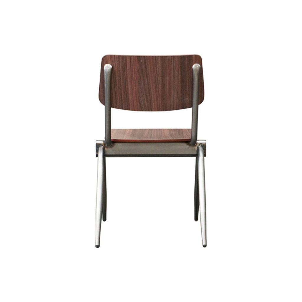 LABEL51 Eetkamerstoel Solid - Donkerbruin - Hout - Old Gun Metalen Frame