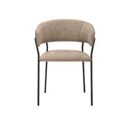 LABEL51 Eetkamerstoel Luuk - Clay - Elite - Zwart Metalen Frame