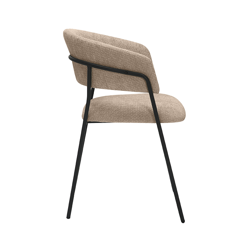 LABEL51 Eetkamerstoel Luuk - Clay - Elite - Zwart Metalen Frame